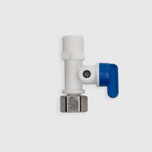 Врізка пластикова 1/2"-14"-1/2" з краном